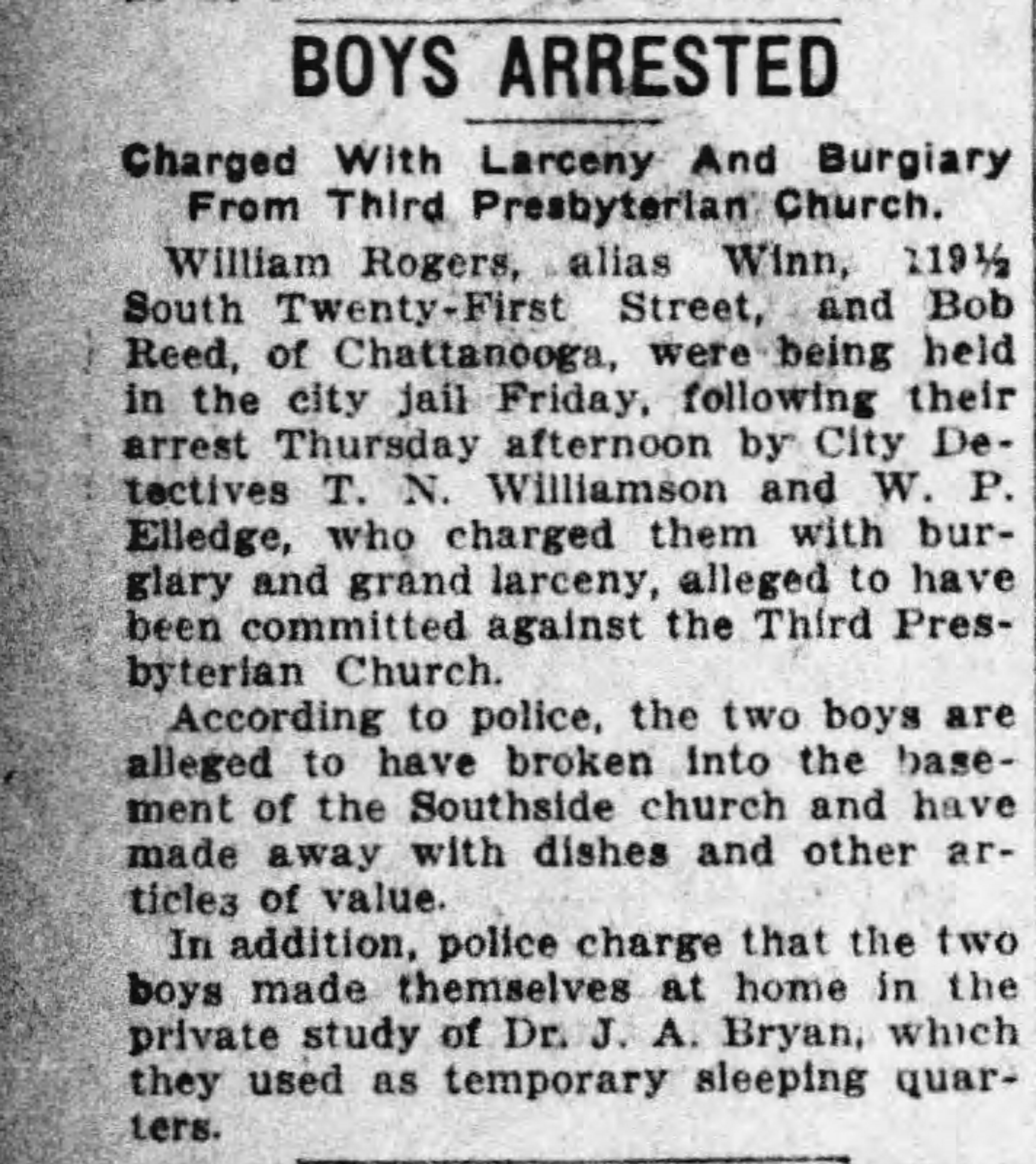 Boys Arrested